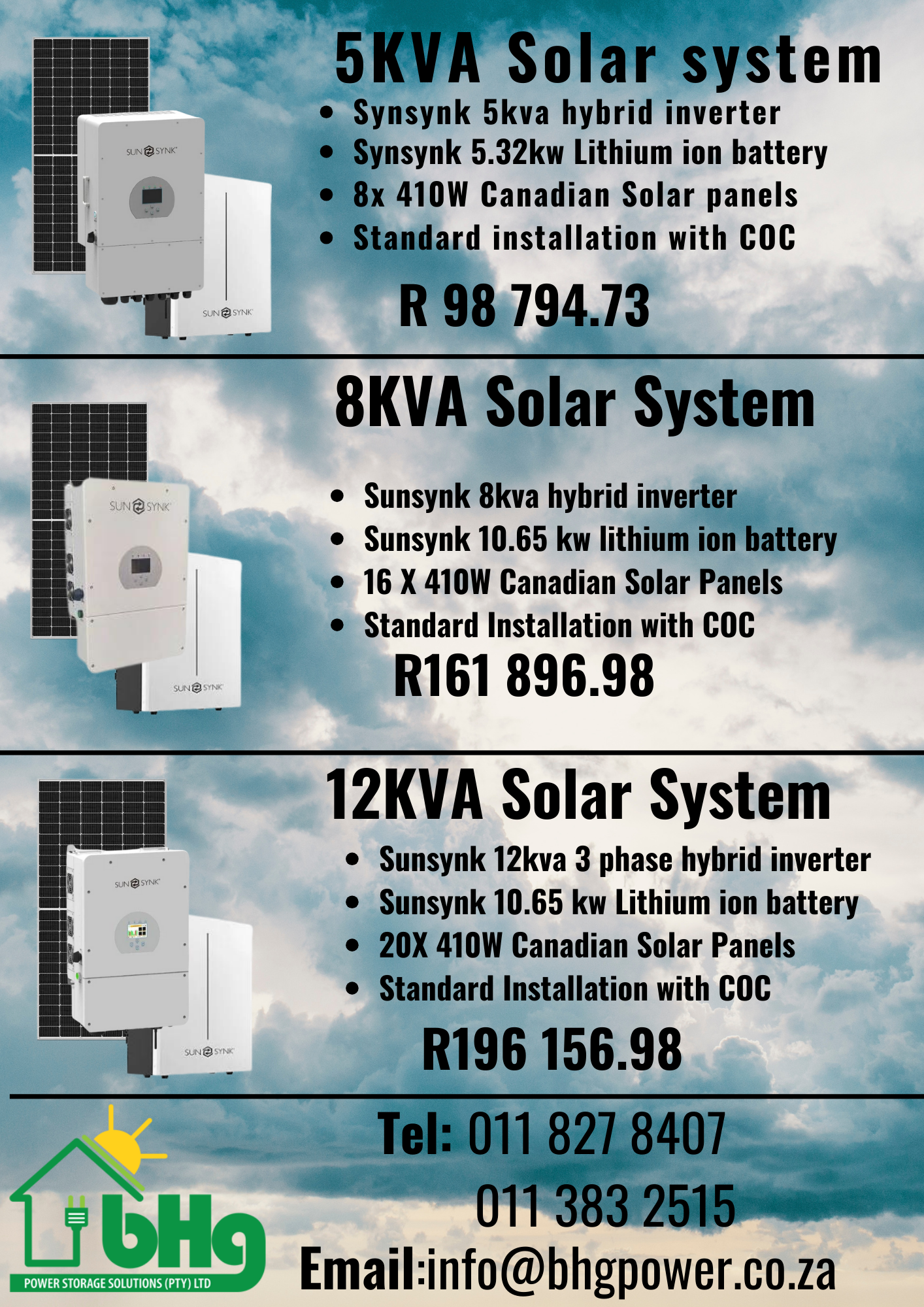 Sunsynk Combo Packages